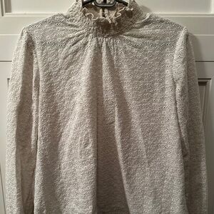 Sézane Embroidered Eyelet Blouse White Size 38